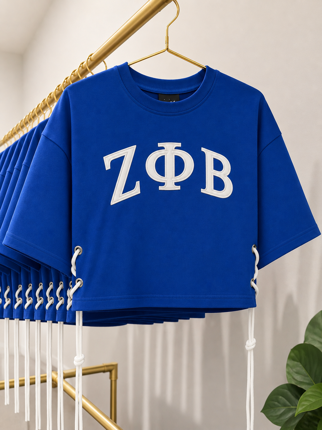 Zeta She Tie Royal Blue and White Shirt
