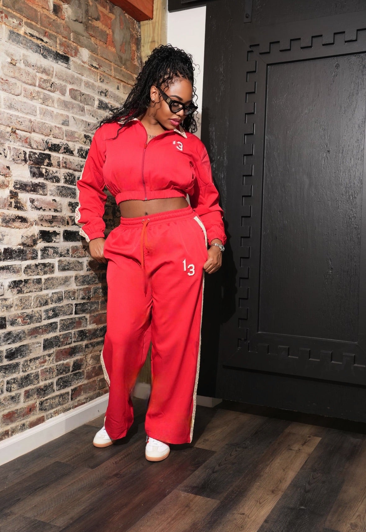 Red and Cream Lace 2 piece set - SALE