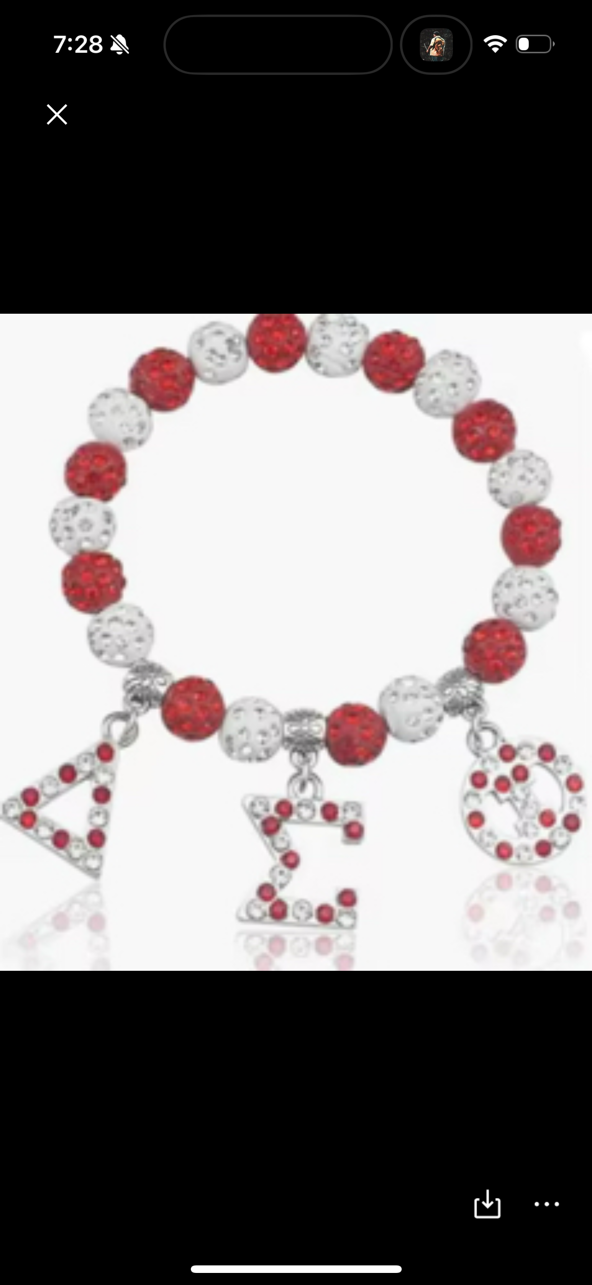Delta Sigma Theta ΔΣΘ (SPARKLE) Red And White Beaded Bracelet