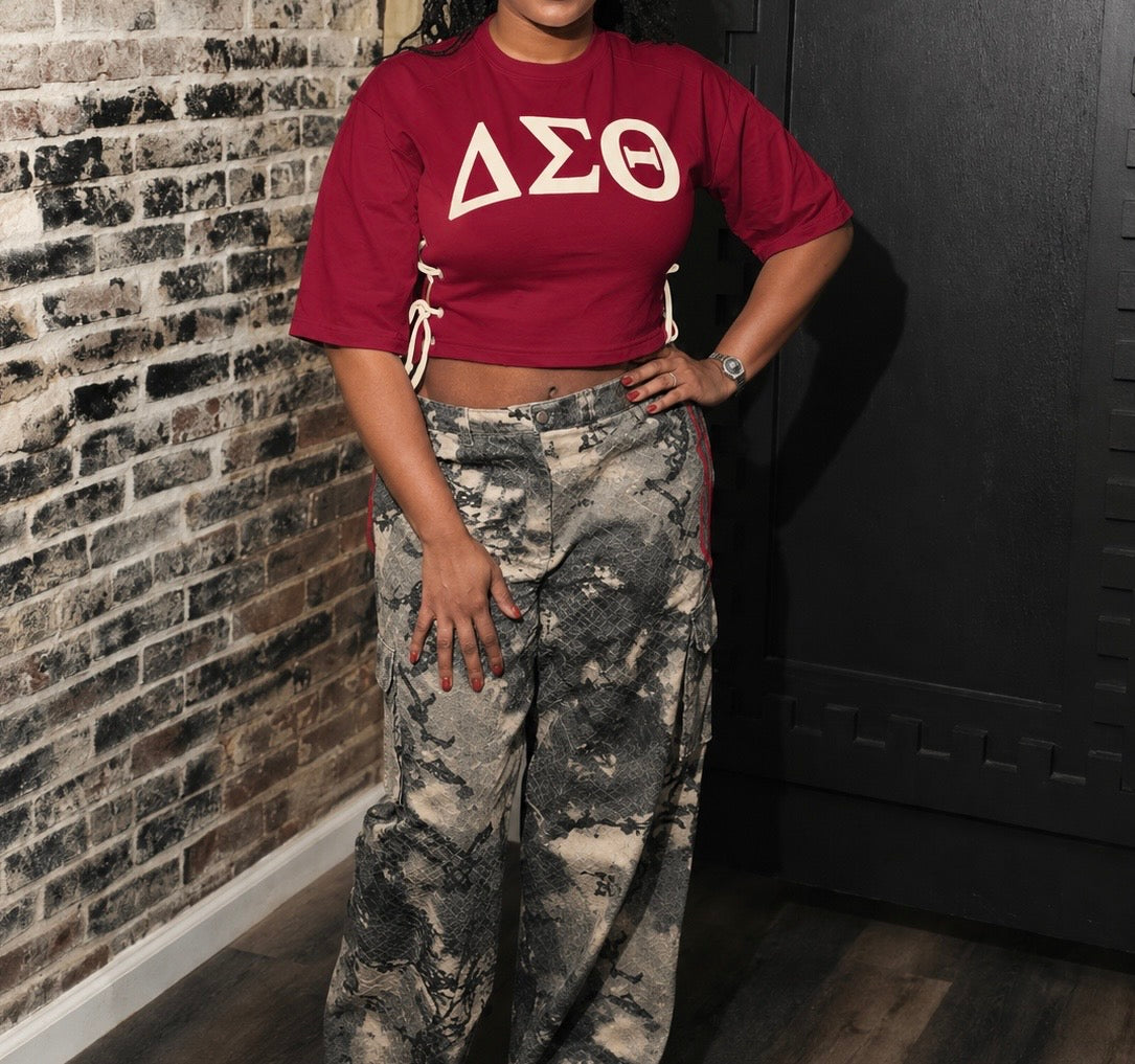 She Tie Crimson and Cream Shirt