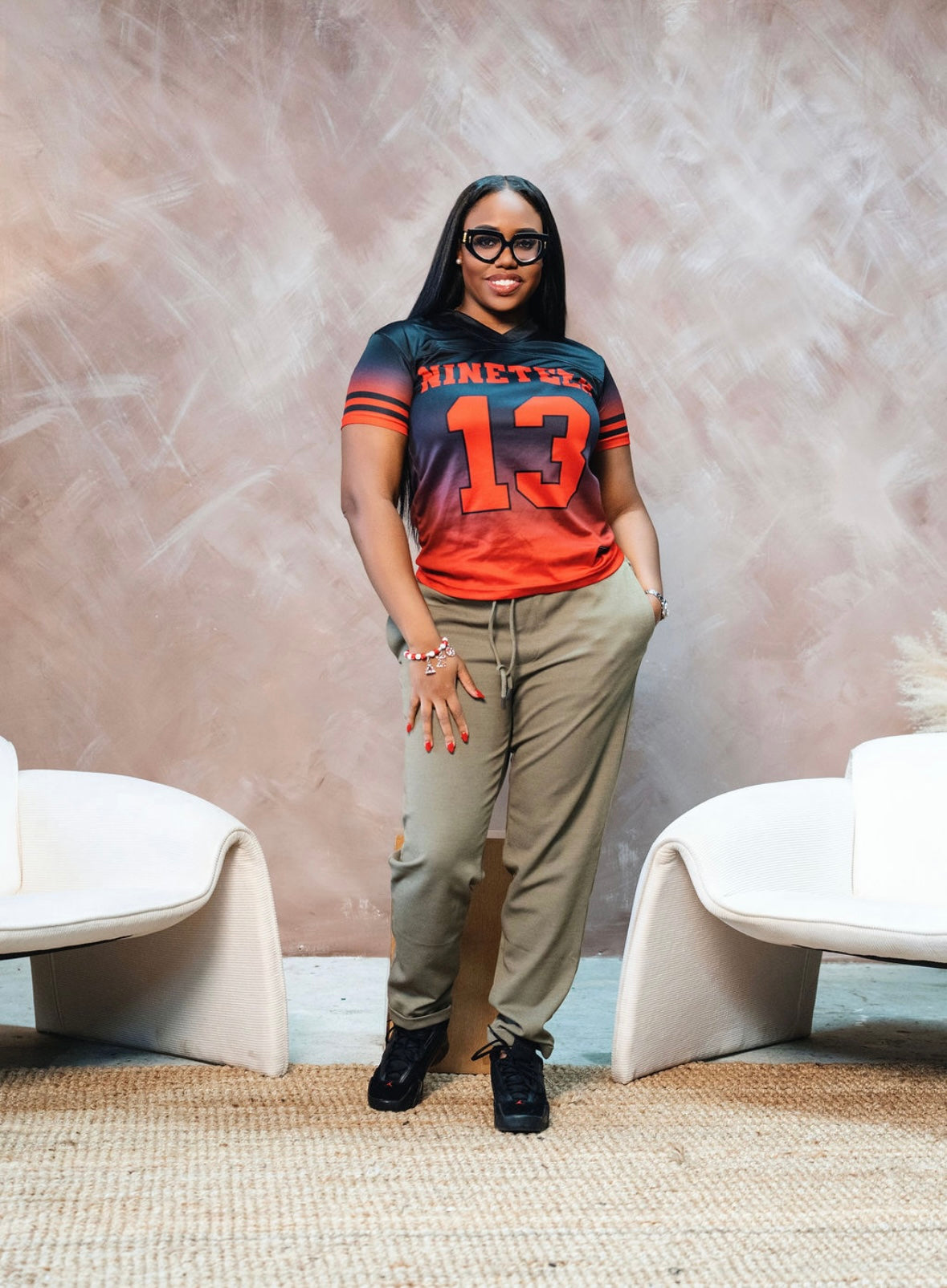 Gradient Black and Red Jersey