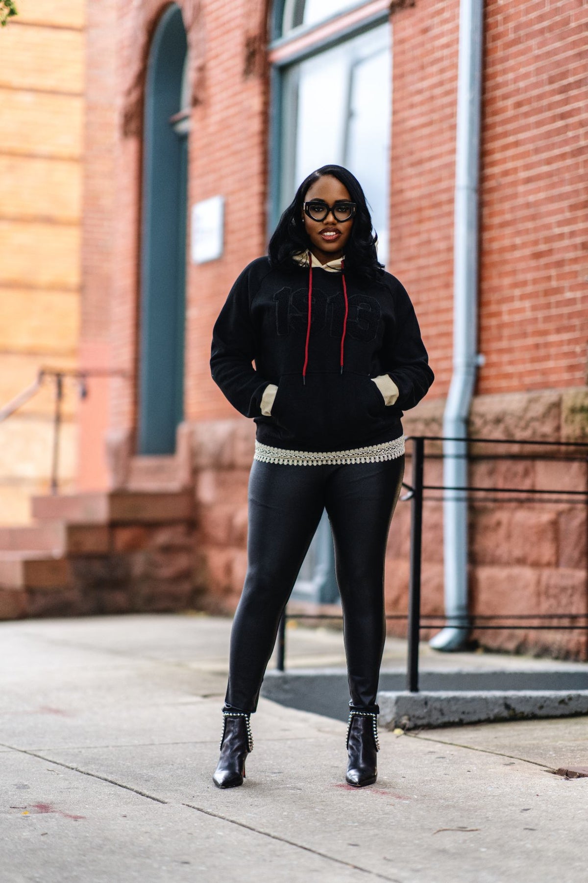 Black Chenille 1913 Lace Hoodie