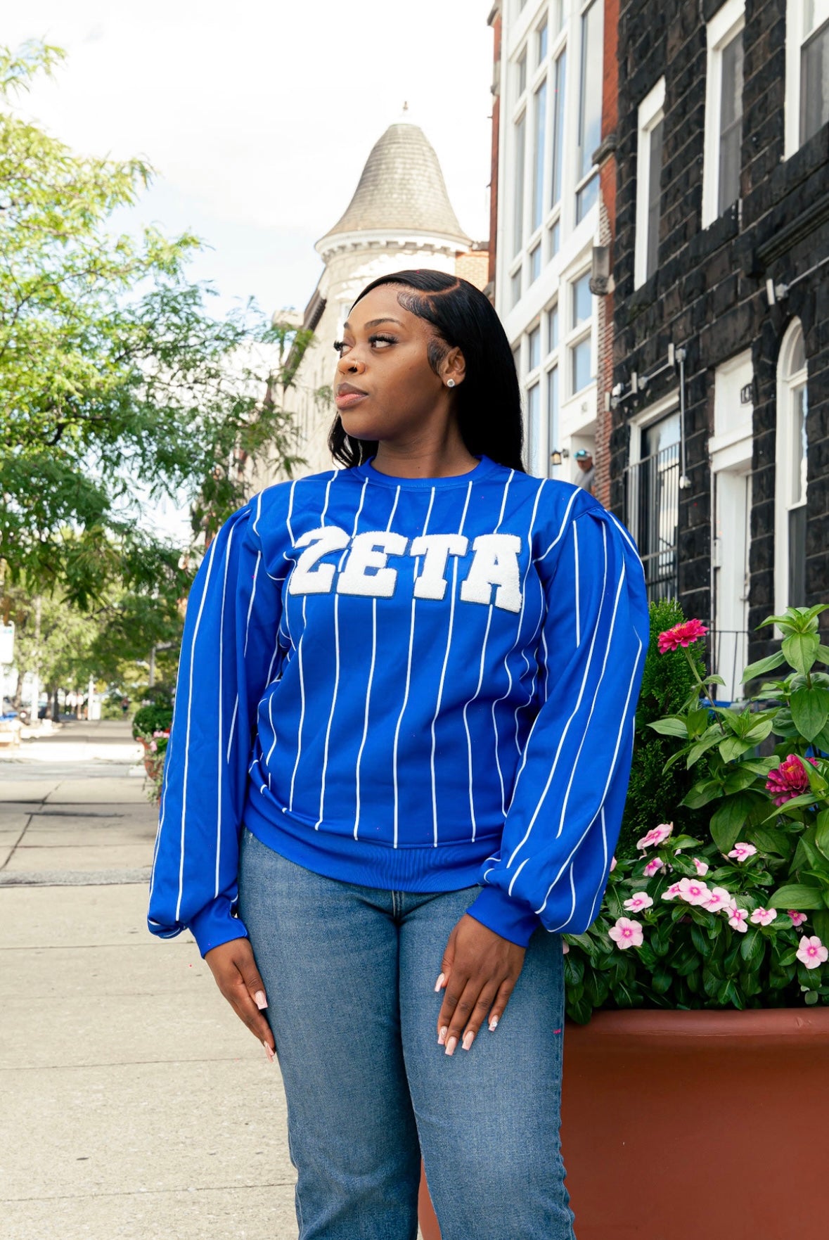 Zeta Chenille Stripe Sweatshirt