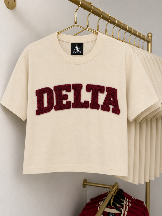 Delta Crimson Chenille Crop Shirt