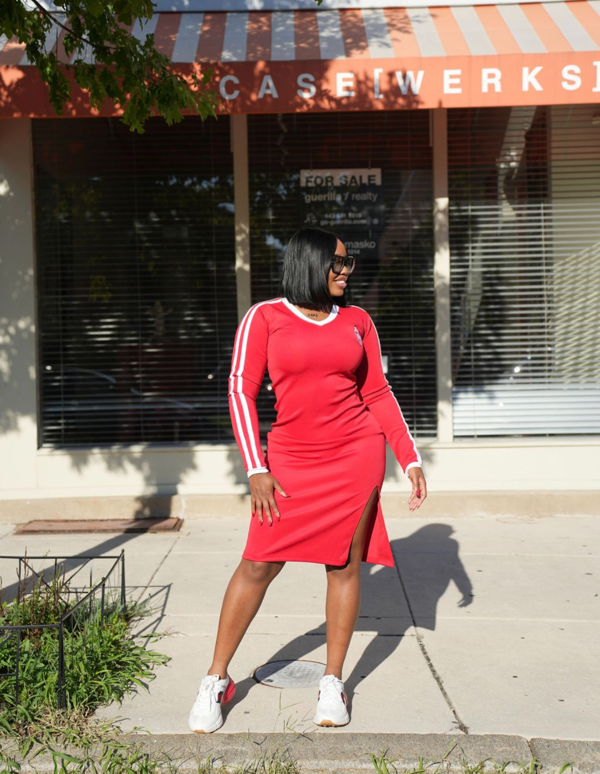 The Perfect Red Crest Dress