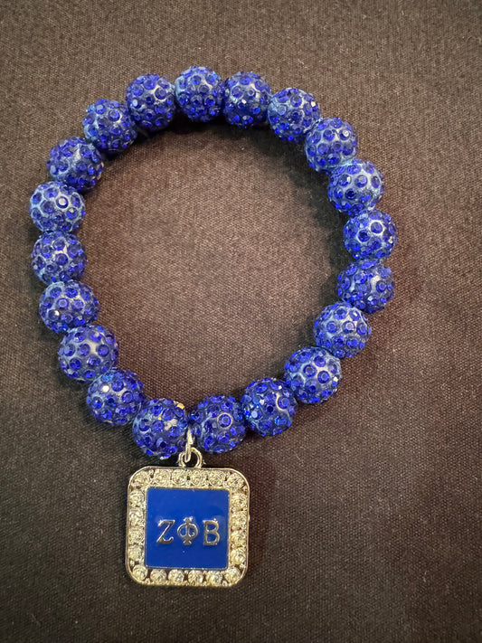Zeta Phi Beta (SPARKLE) All Blue Beaded Bracelet