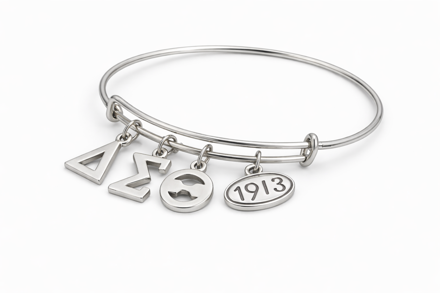 Delta Sigma Theta ΔΣΘ SILVER Bangle Bracelet