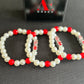 Delta Sigma Theta ΔΣΘ Red And White Beaded Pearl Bracelet