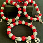 Delta Sigma Theta ΔΣΘ Red And White Beaded Bracelet