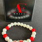 Delta Sigma Theta ΔΣΘ Red And White Beaded Pearl Bracelet