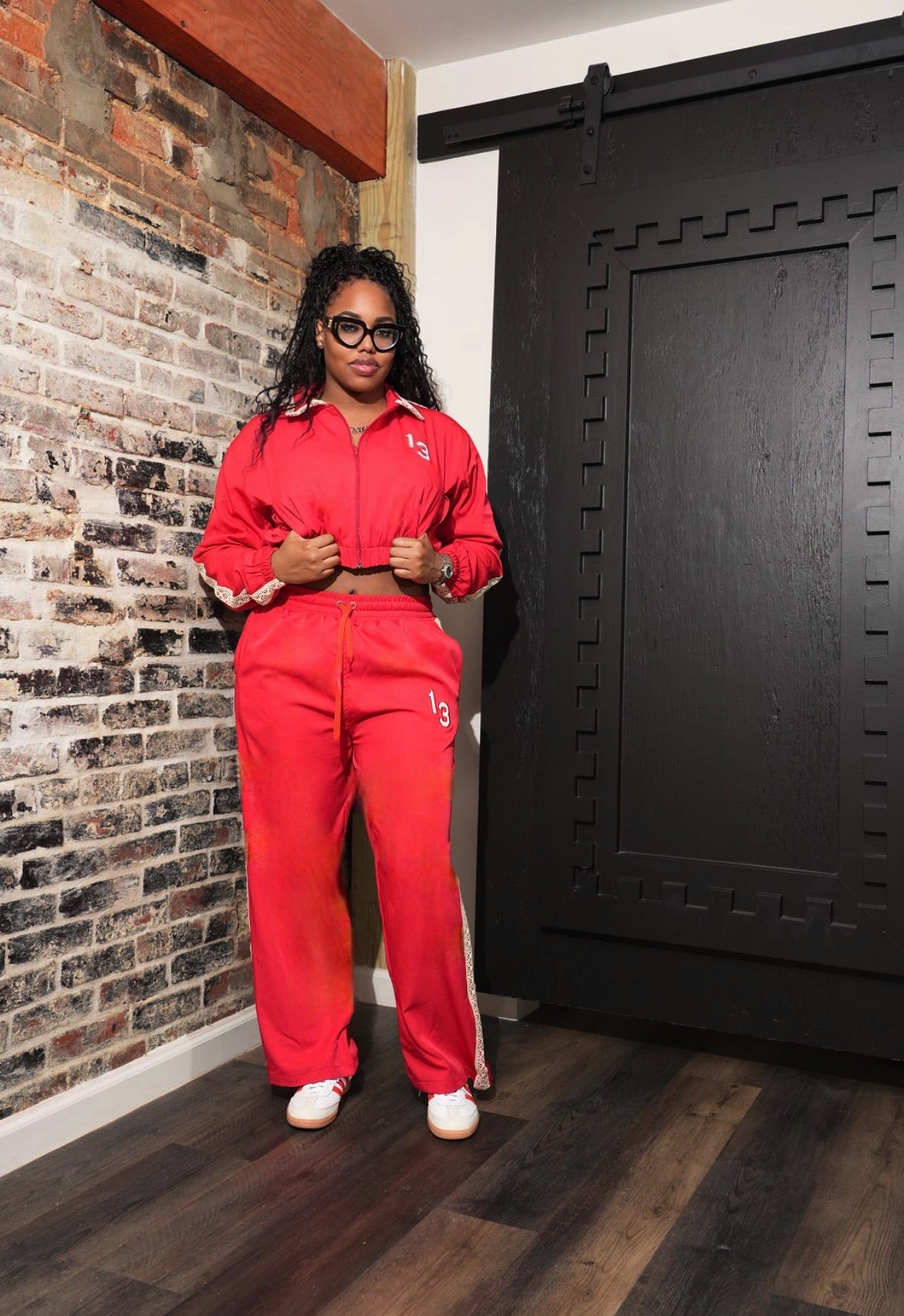 Red and Cream Lace 2 piece set - SALE