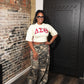 She Tie Cream & Crimson Shirt