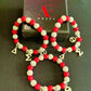 Delta Sigma Theta ΔΣΘ Red And White Beaded Bracelet