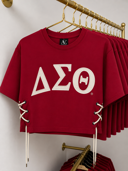 She Tie Crimson and Cream Shirt
