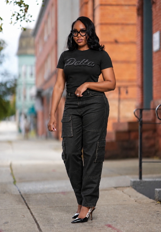 Delta Luxe Leather Patch Tee