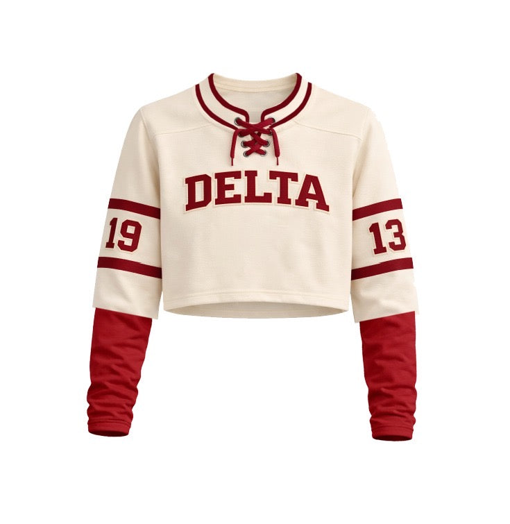 Delta Cropped Tee-Sweatshirt