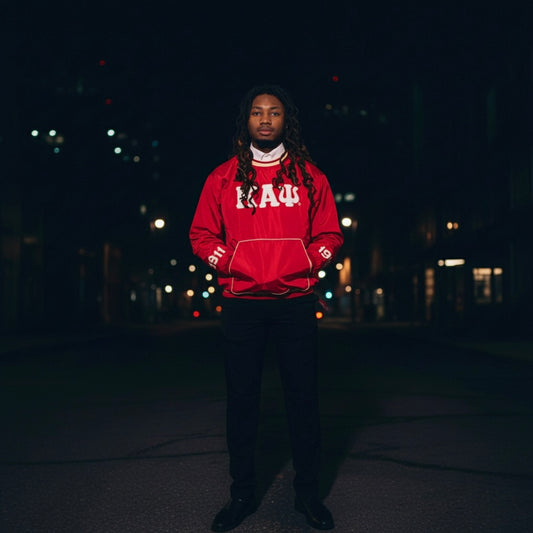 ΚΑΨ Crimson and Cream Dual sided Pullover Windbreaker