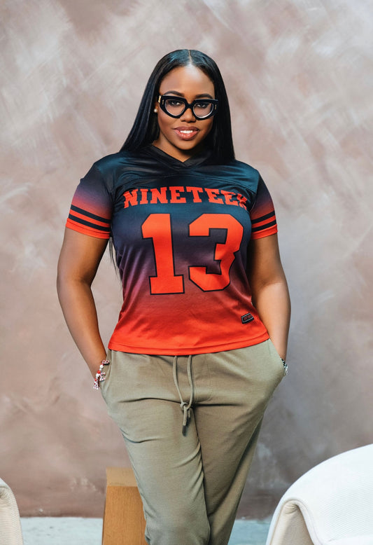 Gradient Black and Red Jersey