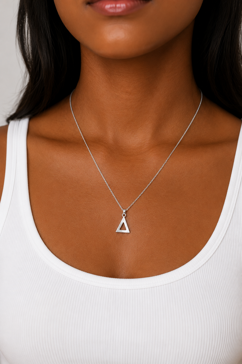 Delta Sigma Theta SILVER Pendant Necklace