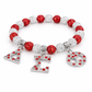 Delta Sigma Theta ΔΣΘ (SPARKLE) Red And White Beaded Bracelet