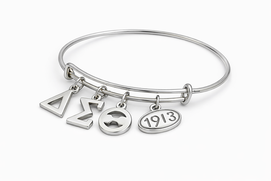 Delta Sigma Theta ΔΣΘ SILVER Bangle Bracelet