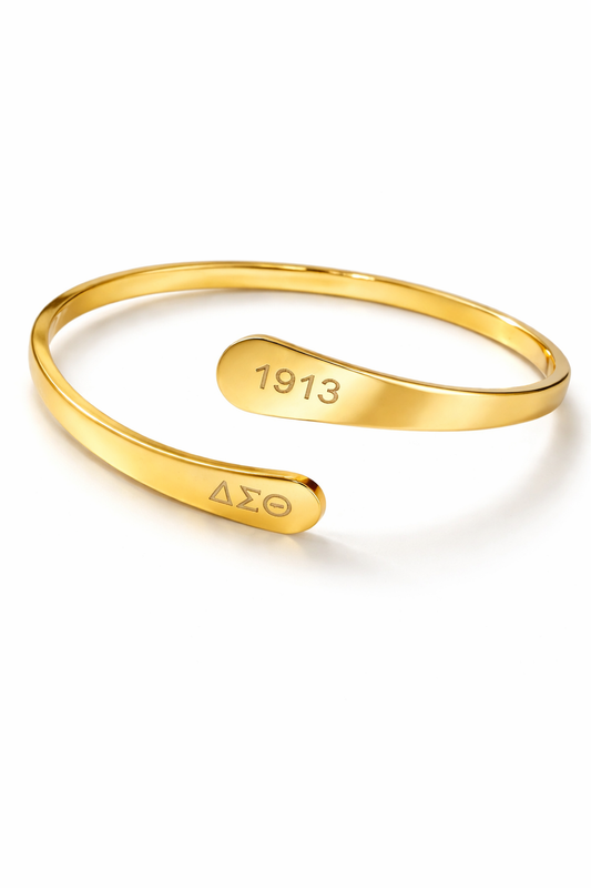 Delta Sigma Theta Cuff Bracelet 1913 | ΔΣΘ Gold Bracelet