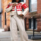 Delta Cream & Crimson Faux Leather Moto Jacket