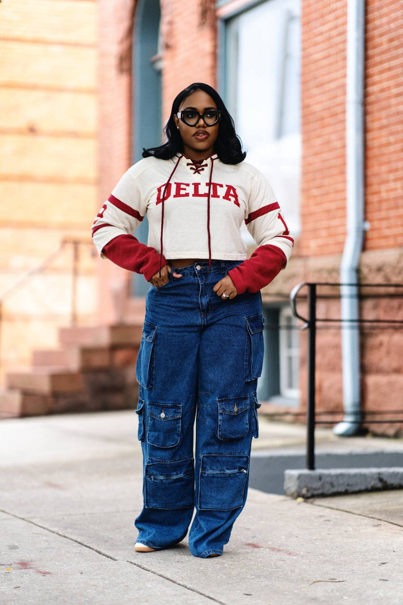Delta Cropped Tee-Sweatshirt