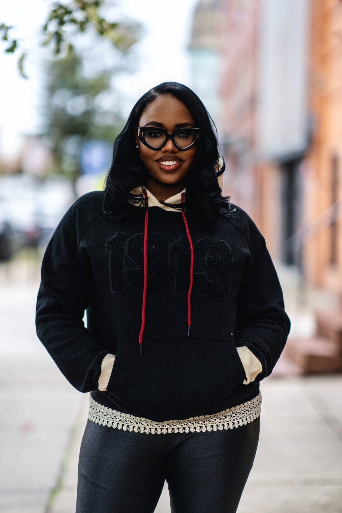 Black Chenille 1913 Lace Hoodie