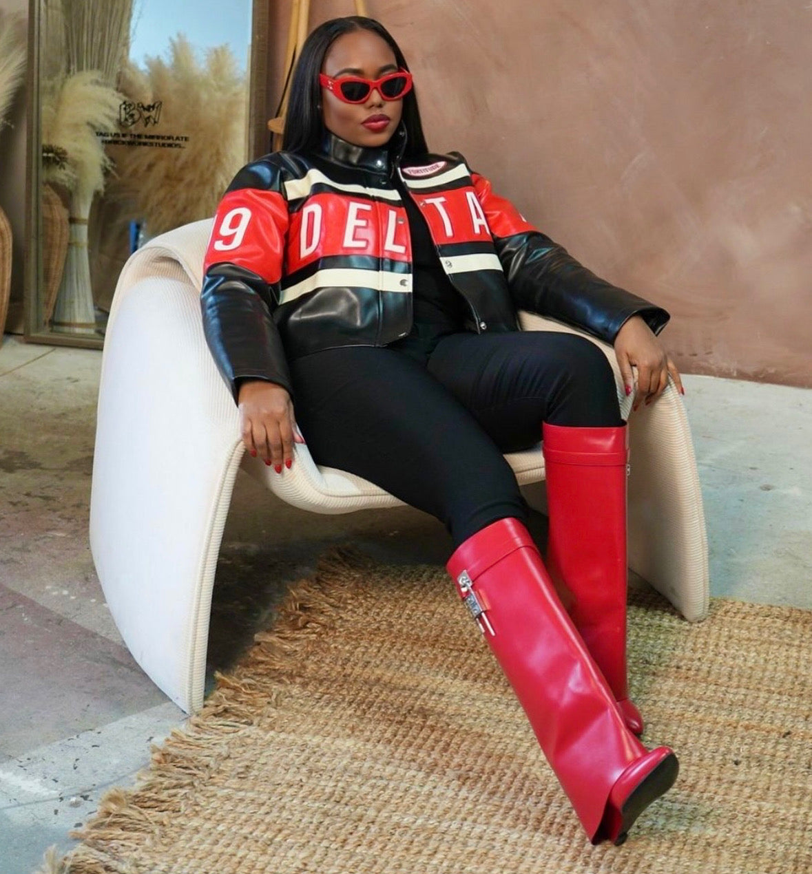 DELTA FAUX LEATHER MOTO